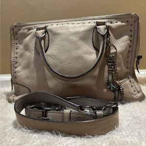 Rebecca Minkoff Regan Satchel Tote Handbag Beige Leather Crossbody/Shoulder Bag